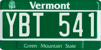 VT license plate YBT541