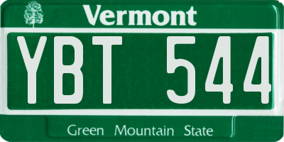 VT license plate YBT544