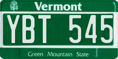 VT license plate YBT545