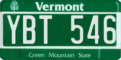 VT license plate YBT546