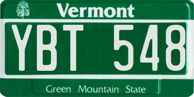 VT license plate YBT548
