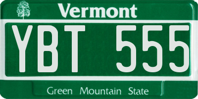 VT license plate YBT555