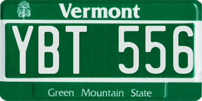 VT license plate YBT556