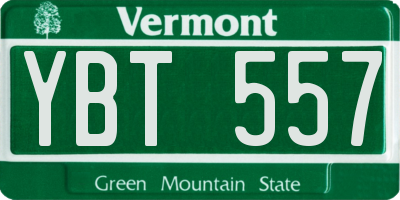 VT license plate YBT557