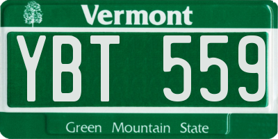 VT license plate YBT559