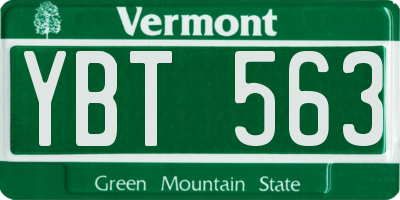 VT license plate YBT563