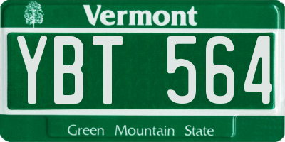 VT license plate YBT564