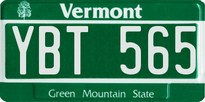 VT license plate YBT565