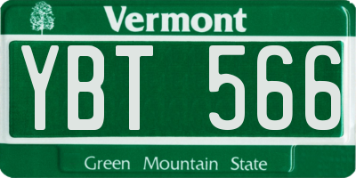 VT license plate YBT566