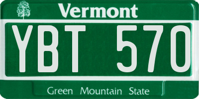 VT license plate YBT570