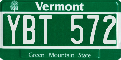 VT license plate YBT572