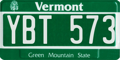 VT license plate YBT573