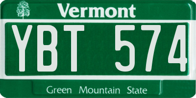 VT license plate YBT574