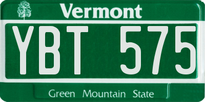 VT license plate YBT575