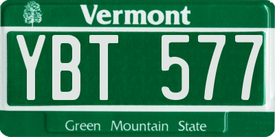 VT license plate YBT577
