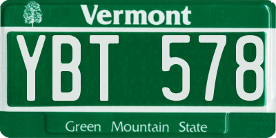 VT license plate YBT578
