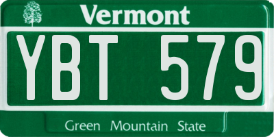 VT license plate YBT579