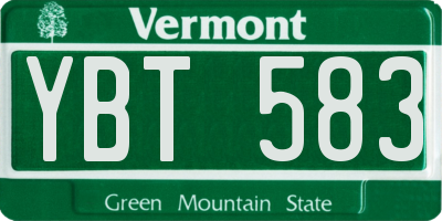 VT license plate YBT583