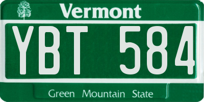 VT license plate YBT584