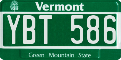 VT license plate YBT586