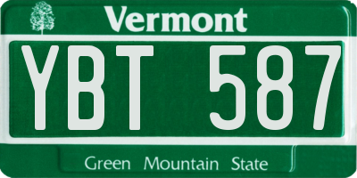 VT license plate YBT587