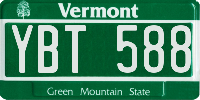 VT license plate YBT588