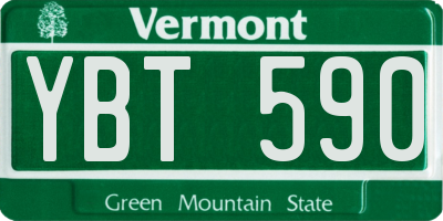 VT license plate YBT590