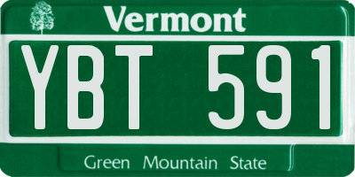 VT license plate YBT591