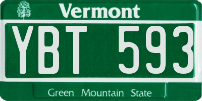 VT license plate YBT593