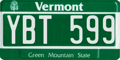VT license plate YBT599