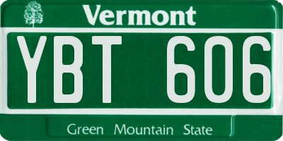 VT license plate YBT606