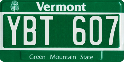 VT license plate YBT607
