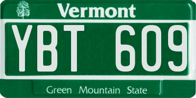 VT license plate YBT609