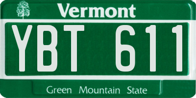 VT license plate YBT611