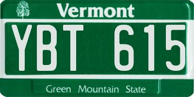 VT license plate YBT615