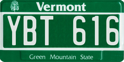 VT license plate YBT616