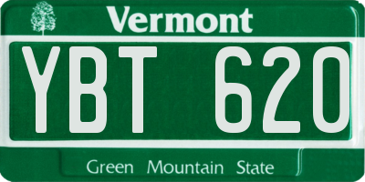 VT license plate YBT620