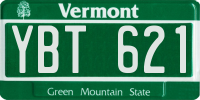 VT license plate YBT621