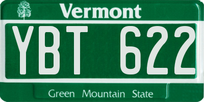VT license plate YBT622