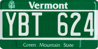 VT license plate YBT624