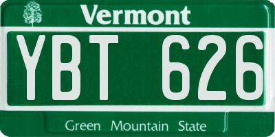 VT license plate YBT626