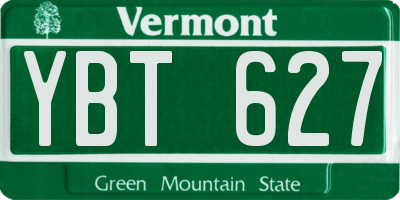 VT license plate YBT627