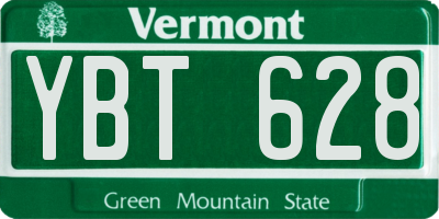 VT license plate YBT628