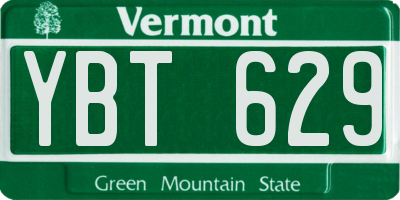 VT license plate YBT629