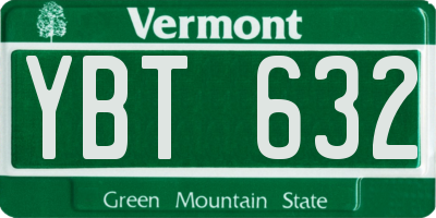 VT license plate YBT632