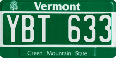 VT license plate YBT633