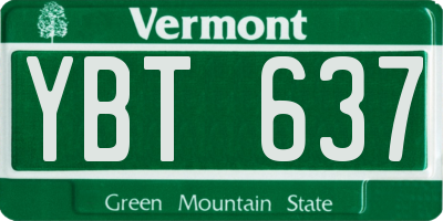VT license plate YBT637
