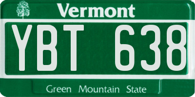 VT license plate YBT638