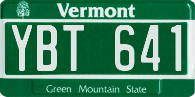 VT license plate YBT641
