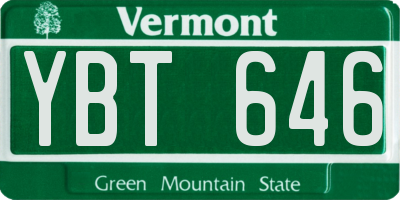 VT license plate YBT646